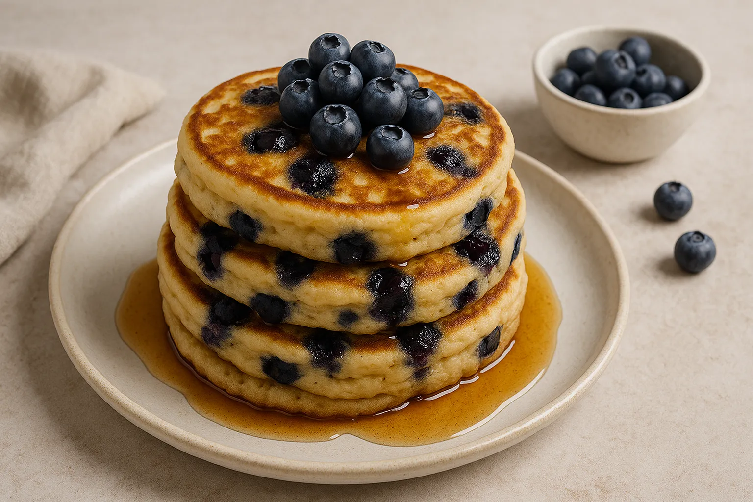 Fluffy Blueberry Pancakes