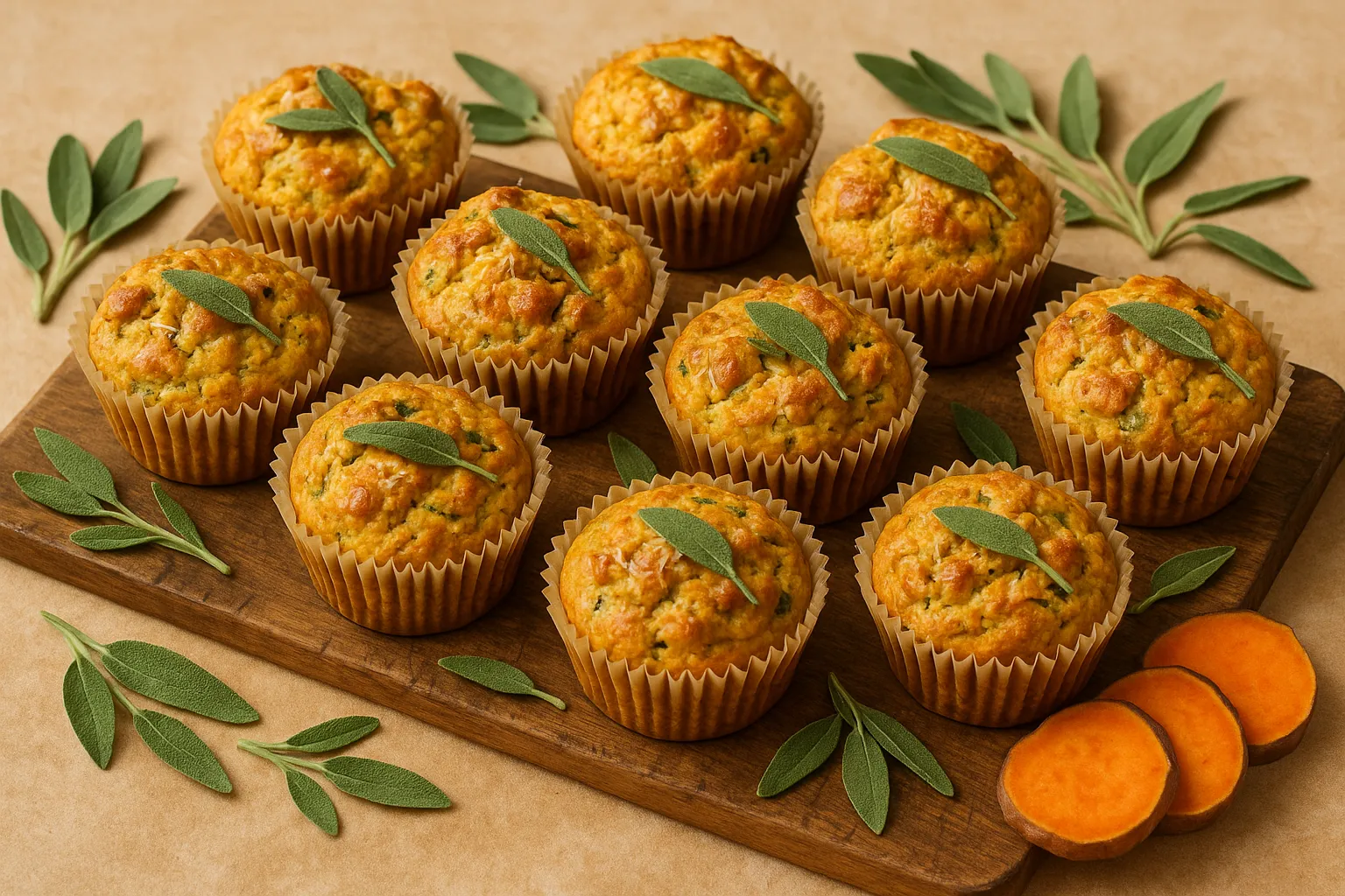 Savoury Sweet Potato and Sage Muffins