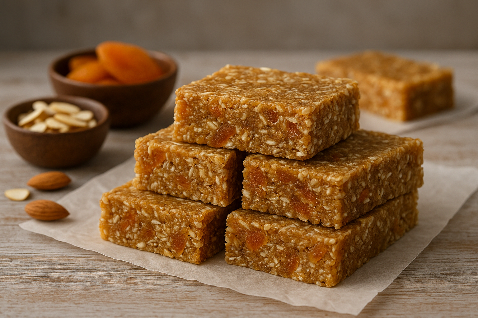 No-Bake Apricot & Almond Oat Slice