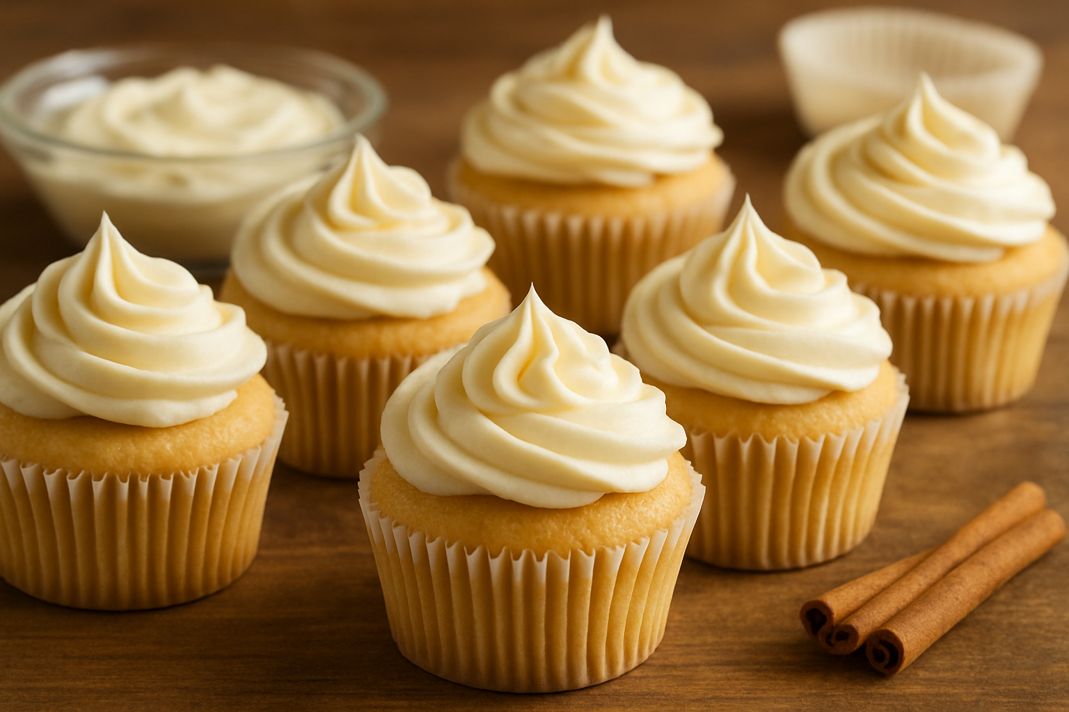 Vanilla Cupcakes with Cream Cheese Frosting